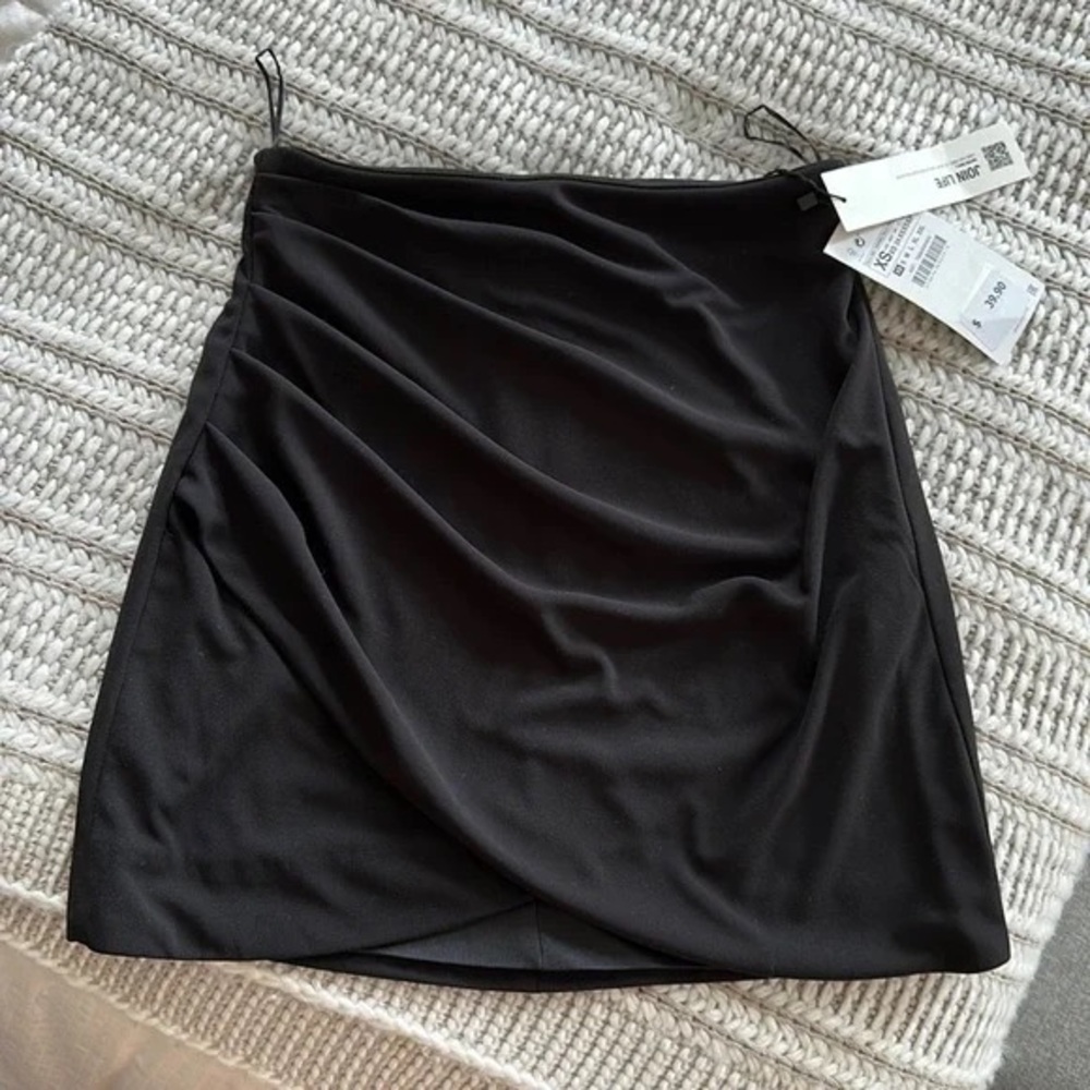 Zara draped mini skirt NWT